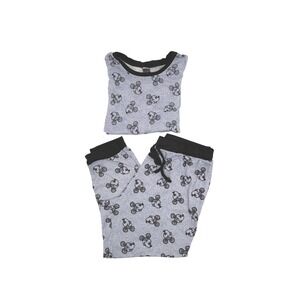 Disney Mickey Mouse Pajama Set Blue Heathered Sketch Print Women's Size XL